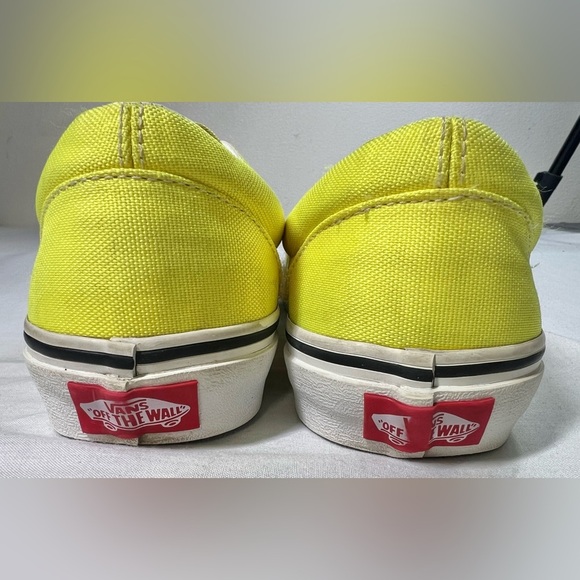Vans Men's Era Neon Lemon Tonic Yellow True White Canvas Skate shoes Size 7 - Picture 6 of 9